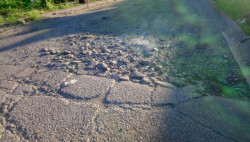 Calles destrozadas en San Benito