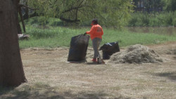 El parque las Riberas estaba olvidado por las brigadas de limpieza