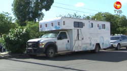 Llega camioncito esterilizador a la Pancho Villa