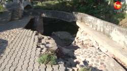 Se hunde calle en Fraccionamiento Fuentes de Valle