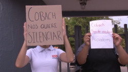 Estudiantes se manifiestan por acoso en COBACH
