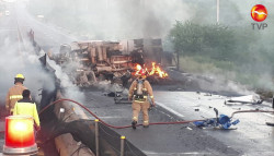 Muere calcinado un chófer en trágico accidente