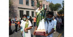 "Venimos sin miedo": feligreses desafían el Covid-19 el día de San Judas Tadeo