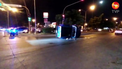 Queda volcado en cruce de la colonia Lico Velarde