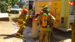 Fuga de gas provoca incendio en Escuinapa