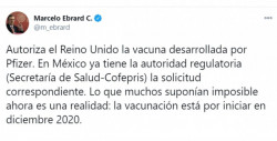 México confirma que vacuna de Pfizer está aprobada por Cofepris y en este diciembre inicia la vacunación