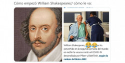 William Shakespeare fue la segunda persona vacunada contra Covid-19 en el mundo