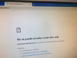 Sin servicio la pagina para registrar adultos mayores para la vacuna contra el COVID