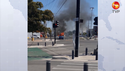Se incendia vehículo en la Avenida Rafael Buelna