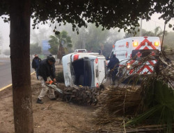 Neblina provoca accidente automovilístico en Navolato