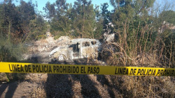 Encuentran automóvil quemado, adentro estaban los restos de una persona que quedo totalmente calcinada