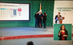 Joven irrumpe en la mañanera de AMLO