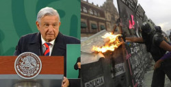 81 heridas en manifestaciones del Día de la Mujer: "No se cayó en la trampa de la violencia", afirma AMLO