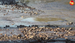 Fuerte fuga de aguas negras afecta varias calles del Fraccionamiento Pradera Dorada