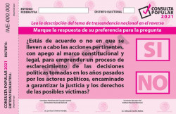 Autorizan diseño de papeleta para consulta sobre juicio a ex presidentes