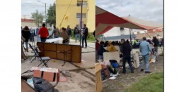 Grupo de sujetos destruyen esta casilla y se roban las boletas a la fuerza (video)