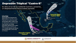 En alerta PC por Depresión Tropical 4-E