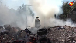 Bomberos Voluntarios atiende hasta 150 reportes de incendios en lotes en lotes baldíos