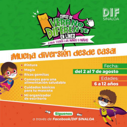 DIF Sinaloa invita a participar en cursos de verano en línea