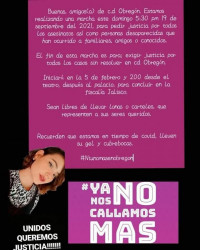 Alistan marcha por Diana Guadalupe