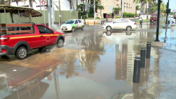 Brotan aguas negras en zona turística