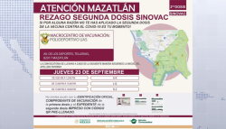 Aplicarán segunda dosis de vacuna Sinovac en Mazatlán