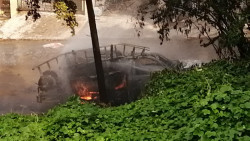 Una persona herida en incendio de pipa