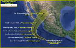 La depresión tropical “16 E” amenaza a Sinaloa