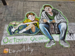 Plasman en banqueta del centro la imagen de Octavio Ocaña "Benito"