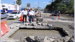 Supervisa JUMAPAM reparación de tubería