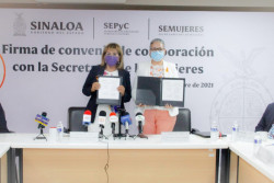 Firman convenio SEPyC  y SEMUJERES