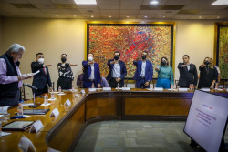 El Gobernador de Sinaloa, Ruben Rocha Moya toma protesta al nuevo presidente del Consejo del PIDS