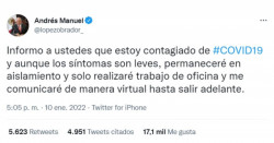 AMLO da positivo a Covid-19 por segunda vez en menos de 12 meses