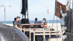 Instalan templetes en Olas Altas para fiestas carnavaleras
