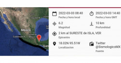 Sismo de 6.2 en Veracruz alerta al este y centro de México