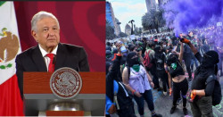AMLO le pide a mujeres marchar "sin violencia" en el 8M