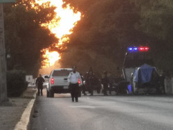 Se incendia patrulla de la policía estatal preventiva