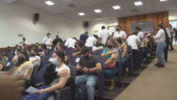 Jóvenes estudiantes de la UAS asisten a vacunarse
