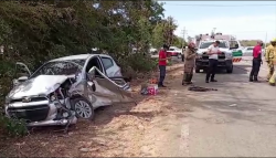 Encontronazo deja tres lesionados