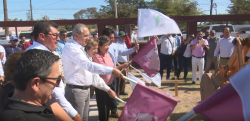 Inician autoridades municipales construcción de techumbre en el ejido Benito Juárez