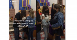 Hacen jurar a su hija en la iglesia que ya no hablará con su ex (viral)