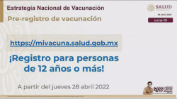 28 de abril inicia registro de vacunación para niños de 12 años en adelante