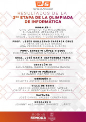 Avanzan alumnos de Cobach Sonora en etapa preselectiva de la 14ª Olimpiada Sonorense de Informática