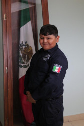 Niño Cajemense cumple el sueño de ser comisario de seguridad pública por un día, dijo quiere volver la tranquilidad a la ciudadanía.