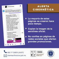 Unidad Cibernética de Sonora advierte sobre página fraudulenta que oferta vueltos a bajo costo