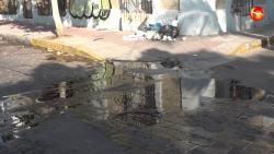 Fuga de agua en el Centro Histórico
