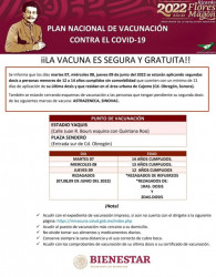 Anuncian ampliación de vacunación de 12 a 14 años de edad en Cajeme, San Ignacio Río Muerto y Bácum
