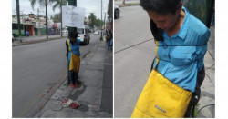 La amarran a un poste y le escriben "Me agarraron por rata"
