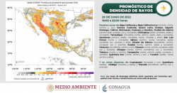 Se pronostica tormentas eléctricas en Sinaloa y sonora esta tarde-noche