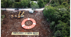 Greenpeace protesta contra reinicio ilegal de obras del Tren Maya